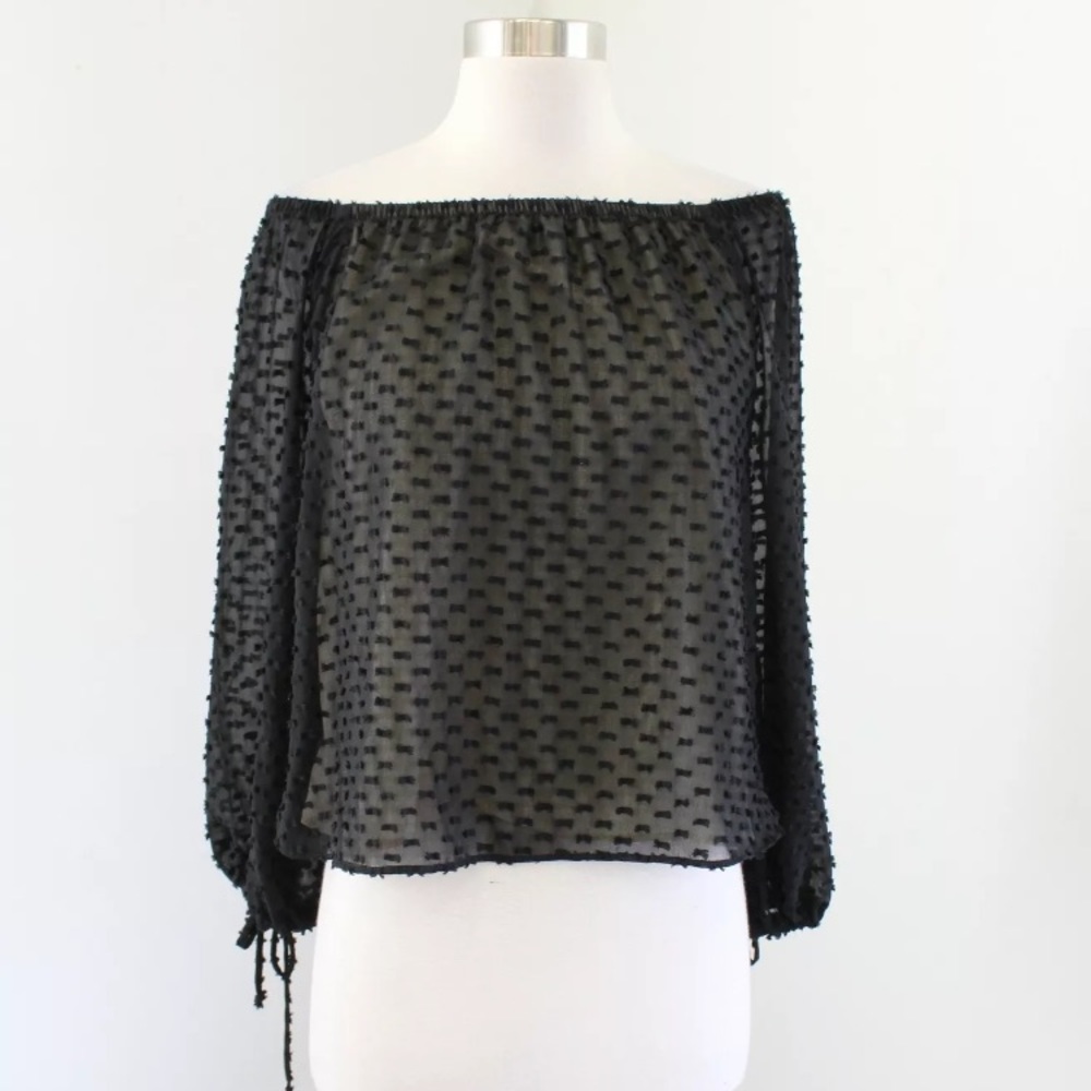 NWT Wildfox Mariette Miami Off Shoulder Dot Top - Picture 2 of 8